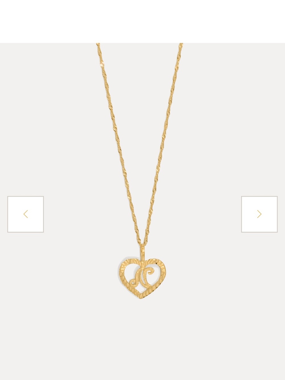 Gold Heart Initial (N) Pendant Necklace -